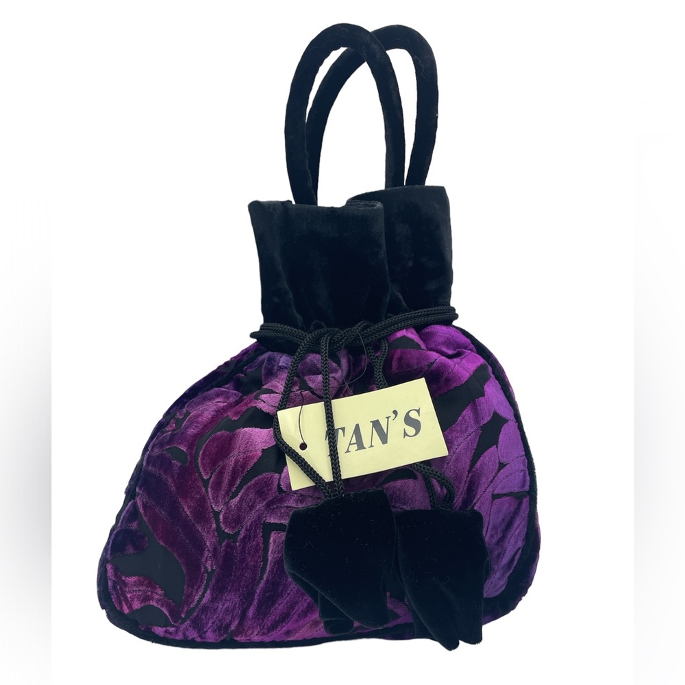 TAN's | Purple Abstract Velvet Pouch